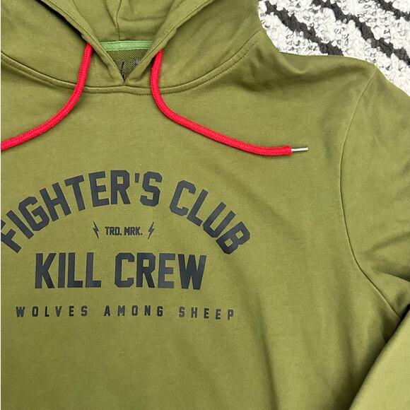 KILL CREW FIGHTER'S CLUB Hoodie Olive Green Medium NWOT - Picture 2 of 7